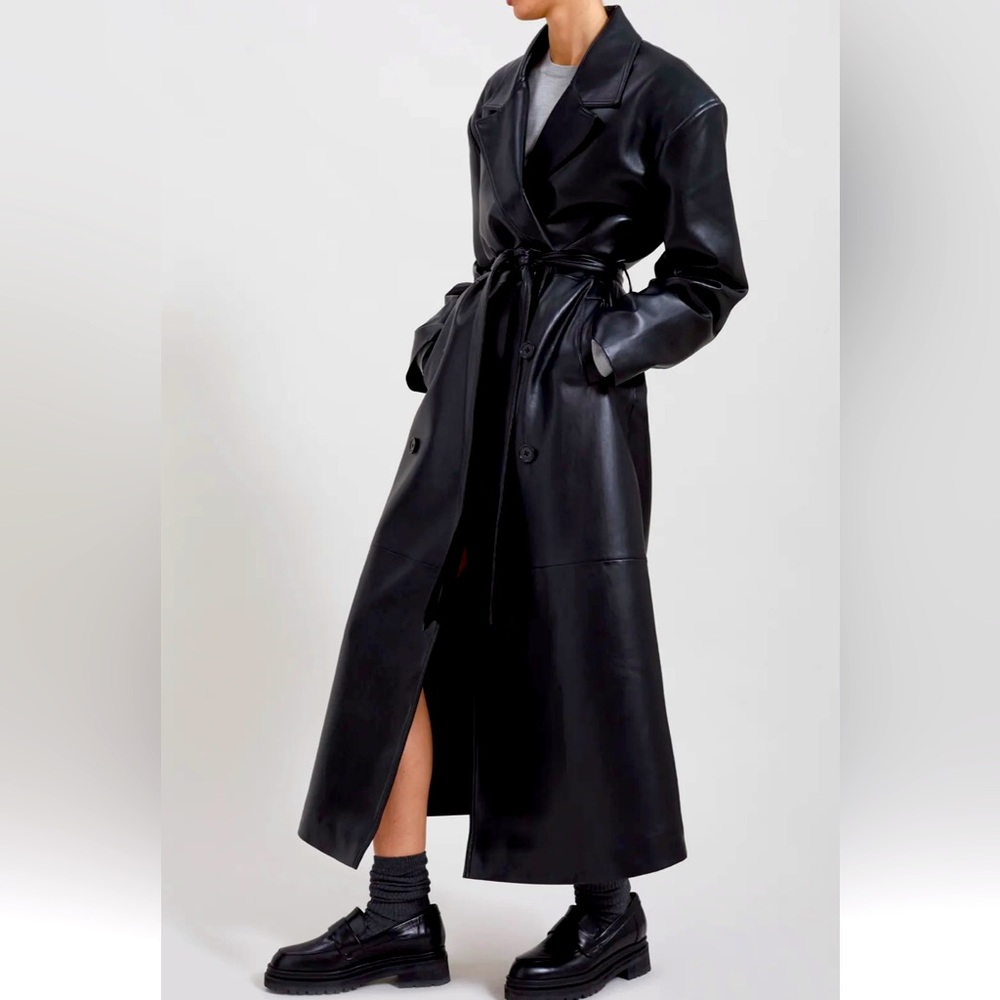 Tina faux leather coat